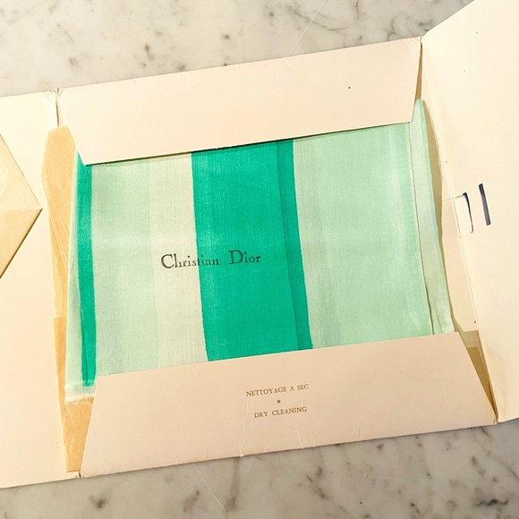 Vintage Christian Dior Silk Scarf, New/Never Worn, Original Wrapping, 17" x 41" - Picture 1 of 5